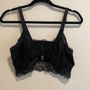 Auden Lace Bralette, Size Large, Black, Front Clasp, Intimates
